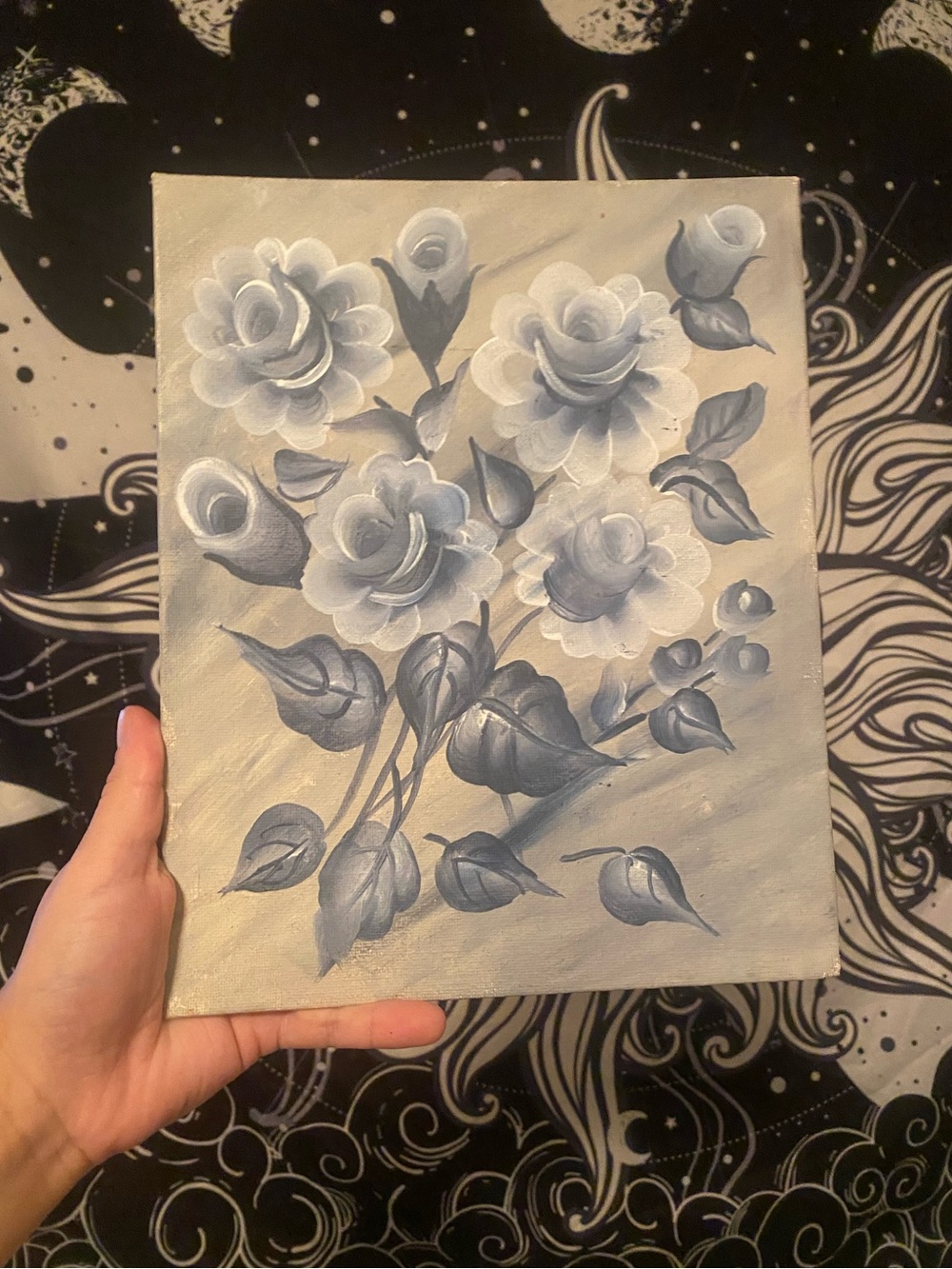 Blue Roses Canvas Painting
